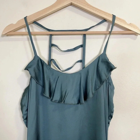 Chaser Silky Ladder Back Teal Cami - Picture 3 of 9